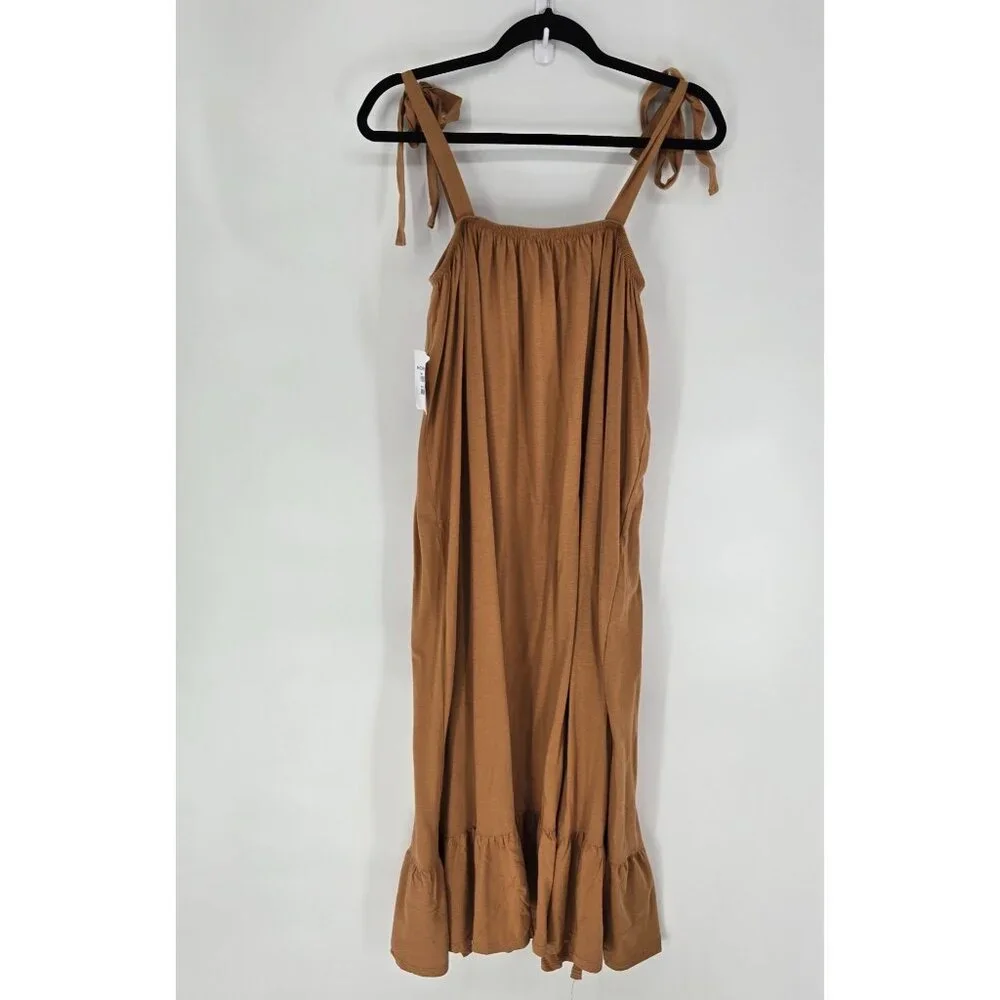 Stitchdrop womens size medium brown halter tie shoulder strap midi dress NWT - Picture 7 of 8